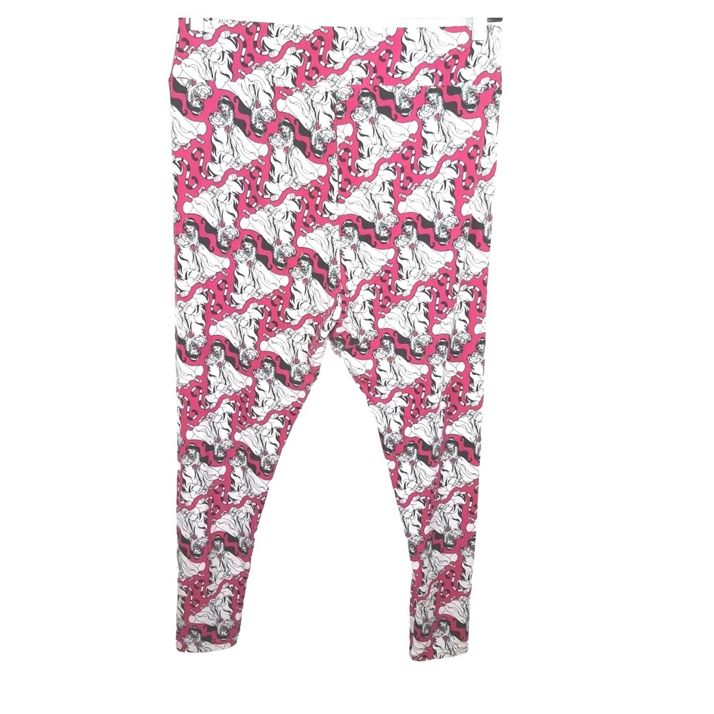 LulaRoe Disney Aladdin Women's Leggings TC2 Ankle Pink/White/Black Pre Owned